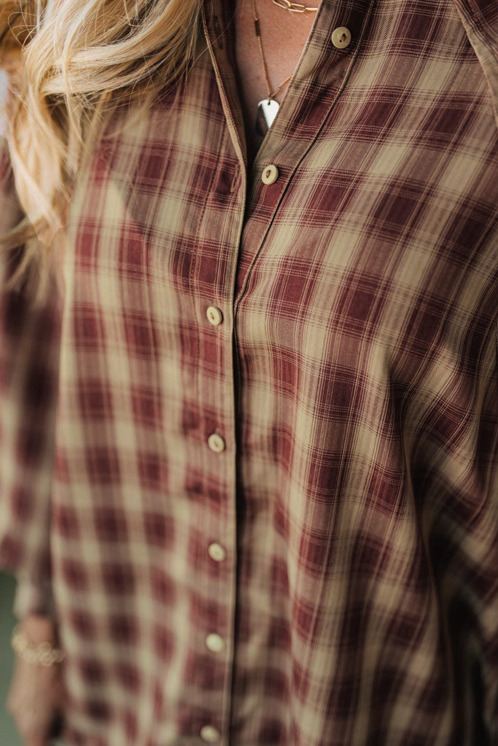 Red Plaid Ruffled Long Sleeve Patchwork Shirt Dress