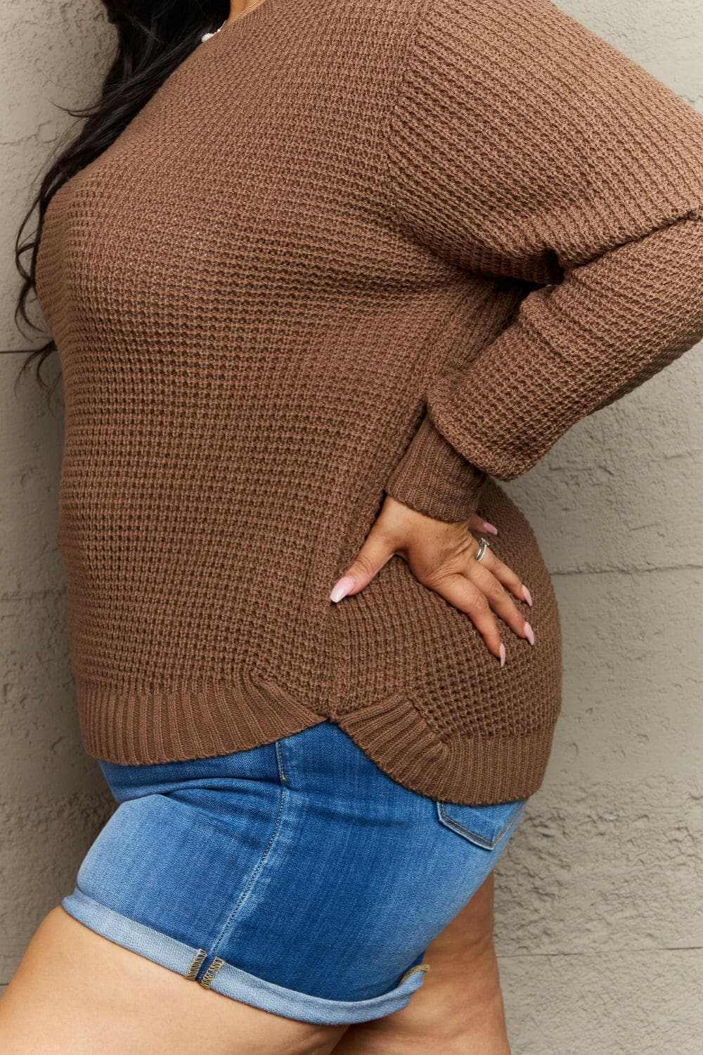 Zenana Breezy Days Plus Size High Low Waffle Knit SweaterStay Cozy in Style
The Zenana Breezy Days Plus Size High Low Waffle Knit Sweater is not just an ordinary sweater; it is your essential companion for the colder montLove Salve Size High Low Waffle Knit Sweatercloseout