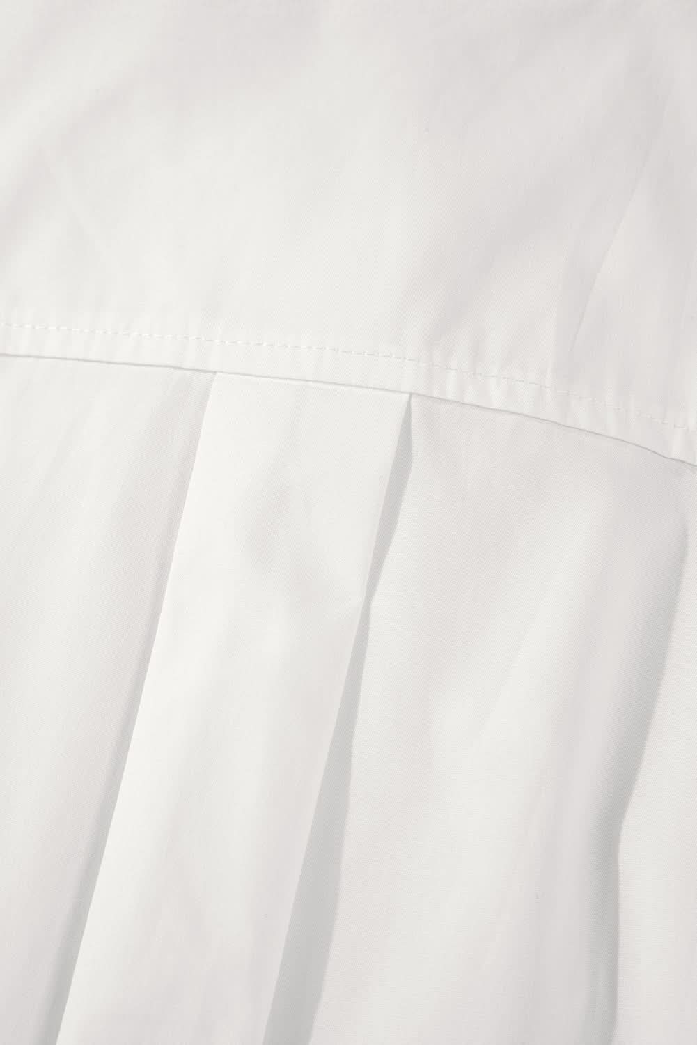White Lace Crochet Trim Turn Down Collar Buttoned Shirt