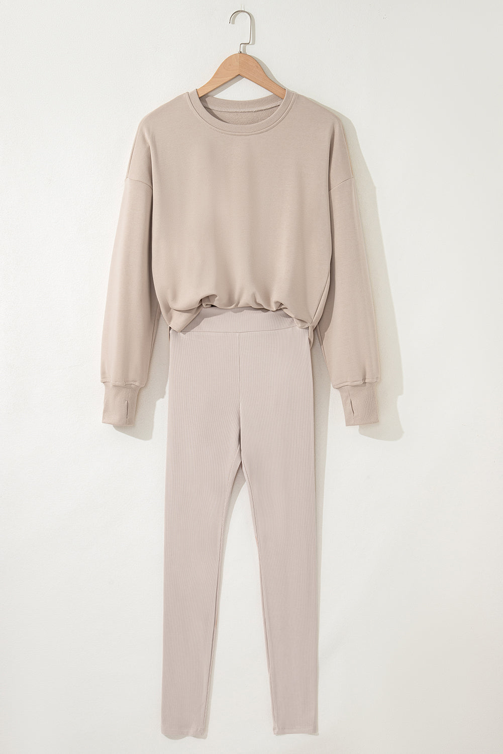 Jet Stream Oversize Slit Sweatshirt And Ribbed Leggings Set