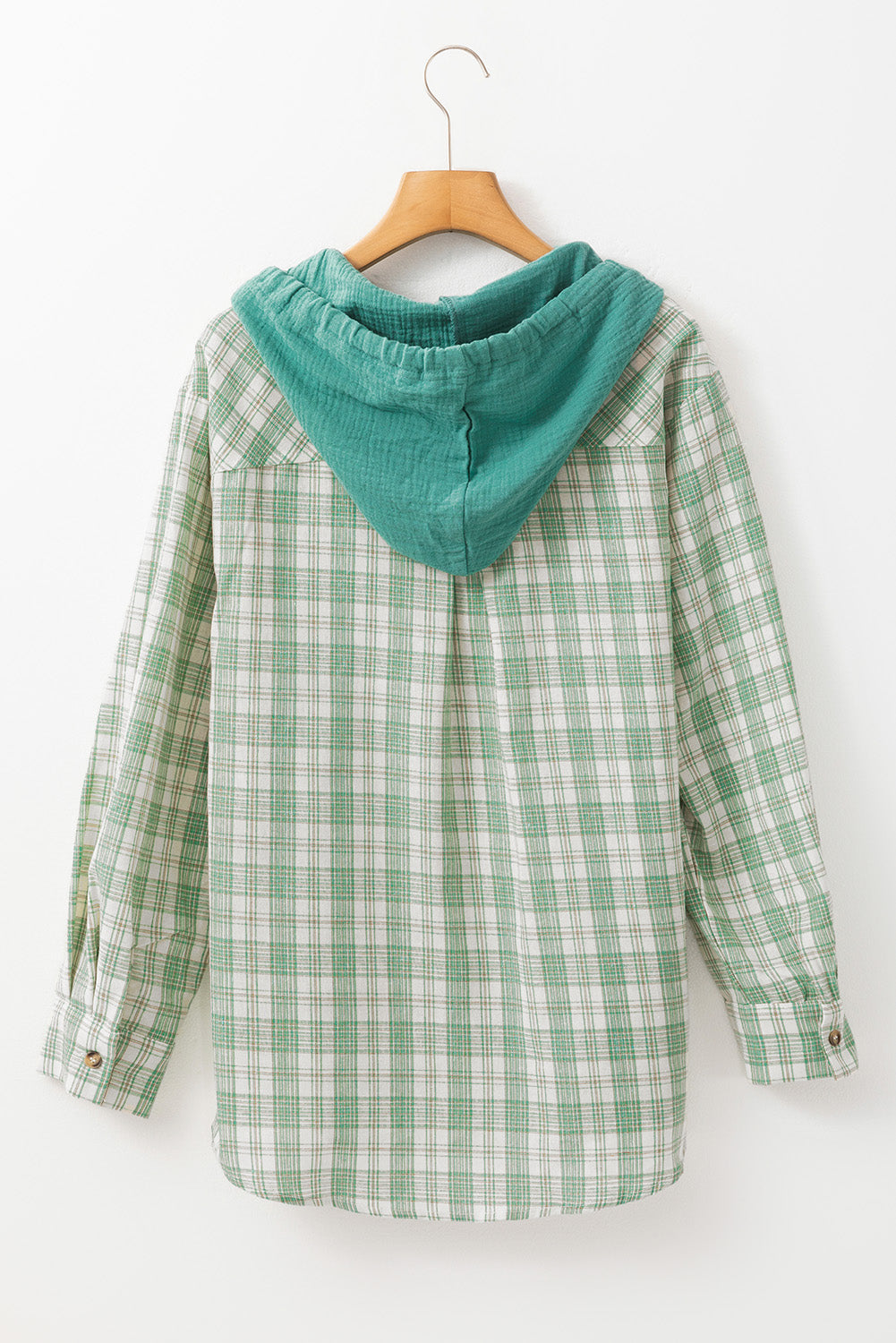 Ariella Checkered Loose Fit Buttoned Hooded Shacket - Love Salve
