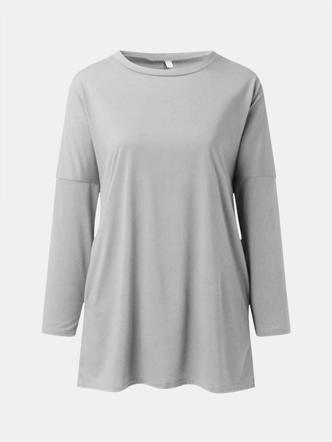 Pocketed long sleeve tee - chic style - Love Salve