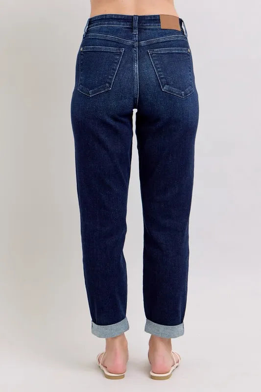 Judy Blue Plus Size High Waist Boyfriend Jeans - Love Salve
