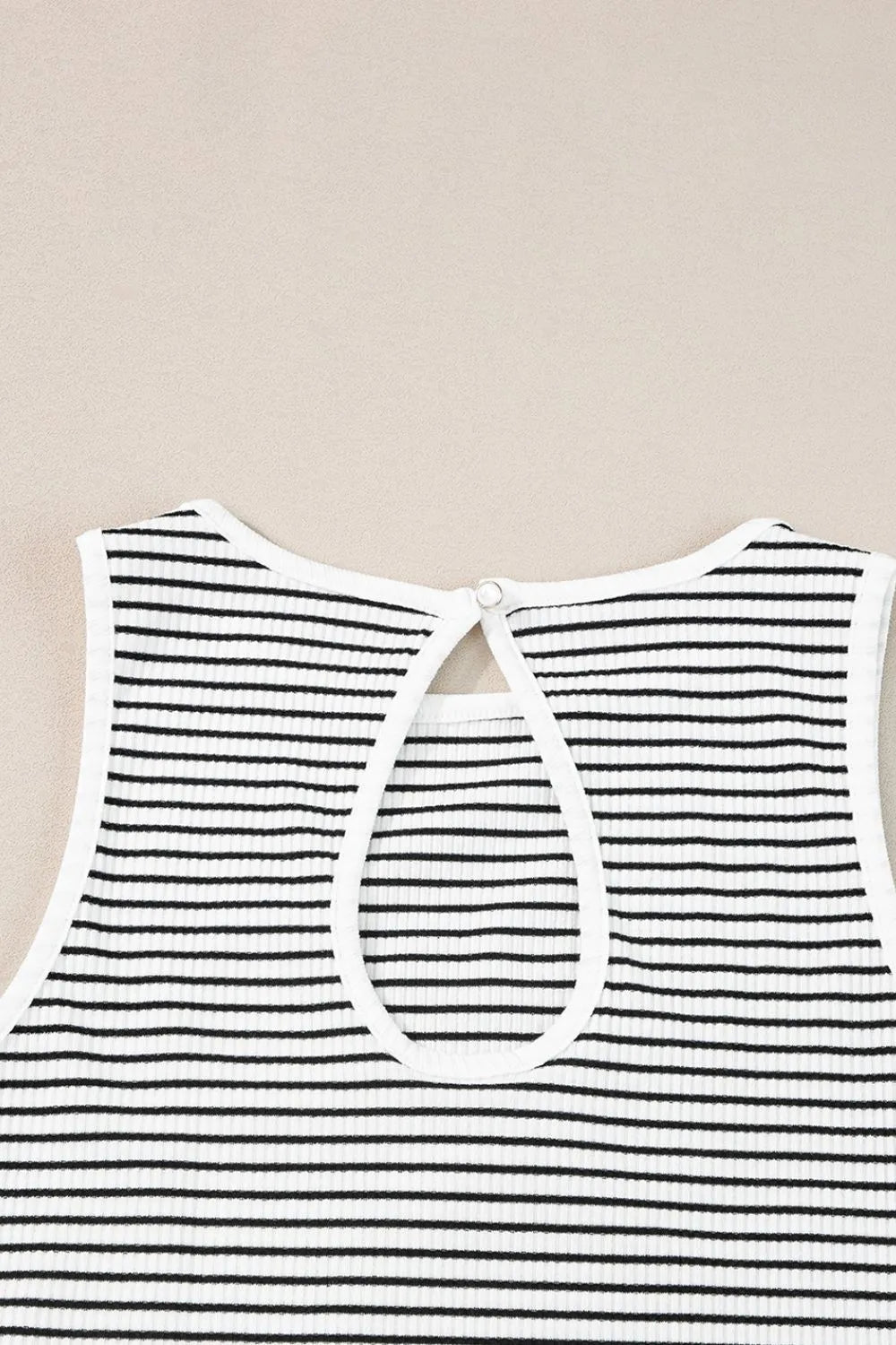 Striped Ribbed Round Neck Tank