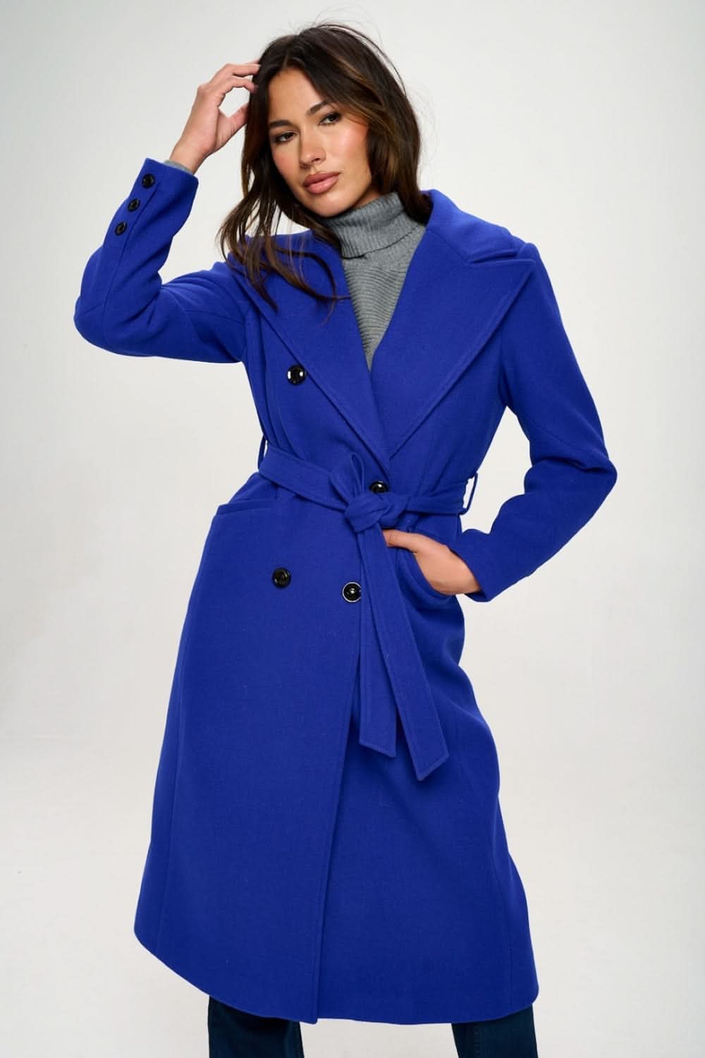 Coalition LA longline coat with belt - Love Salve