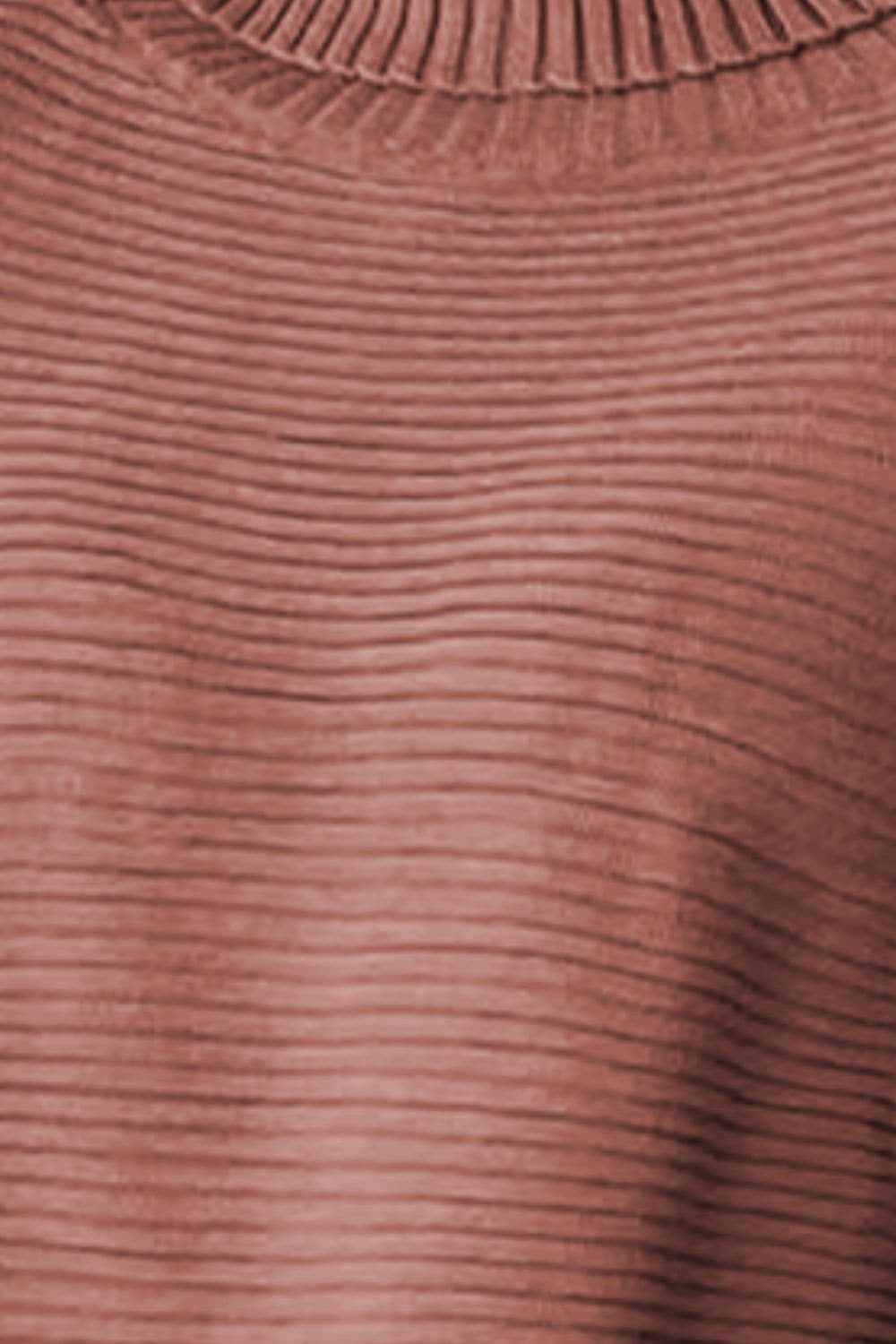 Ribbed Turtleneck Dropped Shoulder Pullover Sweater.