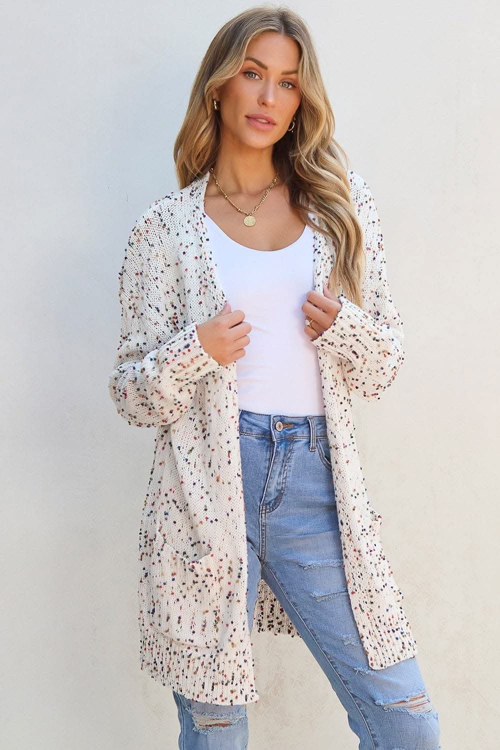 Cozy cardigan with pockets, soft blend - Love Salve