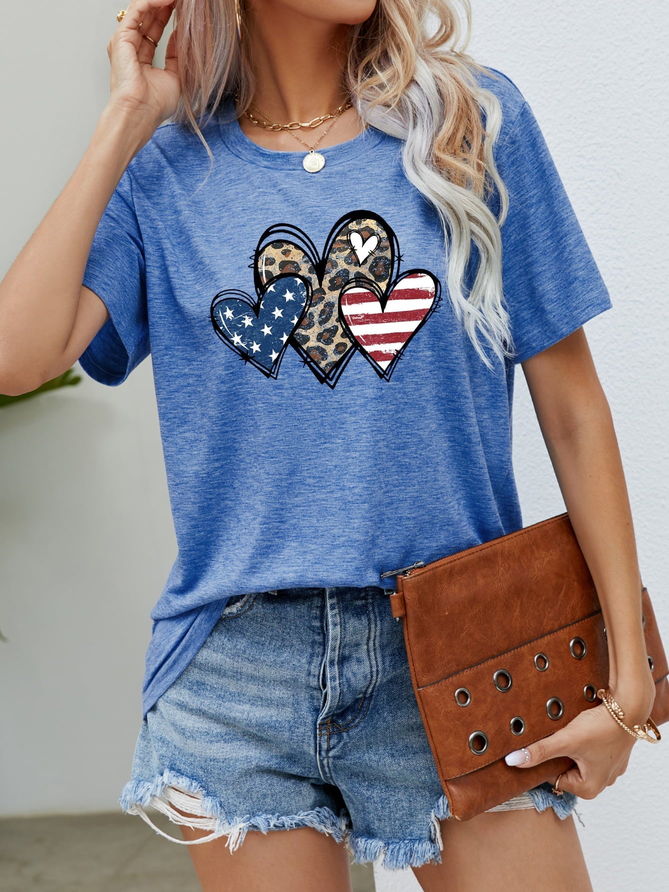Simply Love: Patriotic Leopard Heart Tee