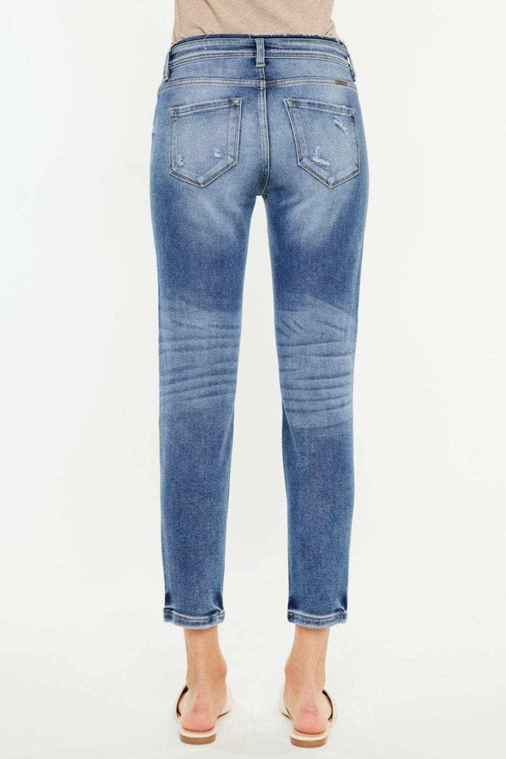 Kancan high rise mom jeans, distressed - Love Salve
