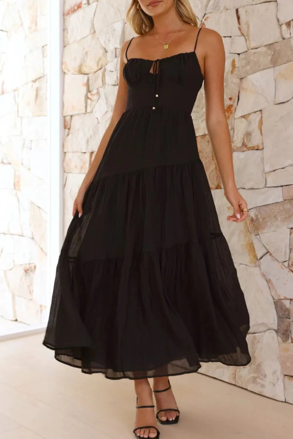 Whimsical Breeze Smocked Cami Maxi Dress
