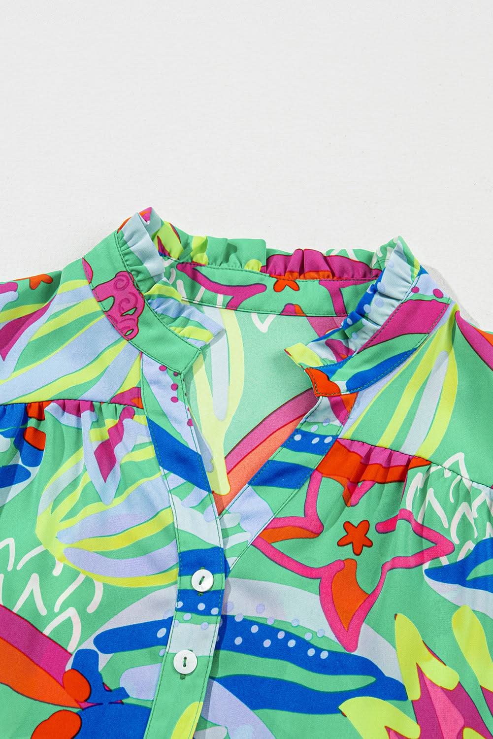Green abstract plus size blouse - Love Salve