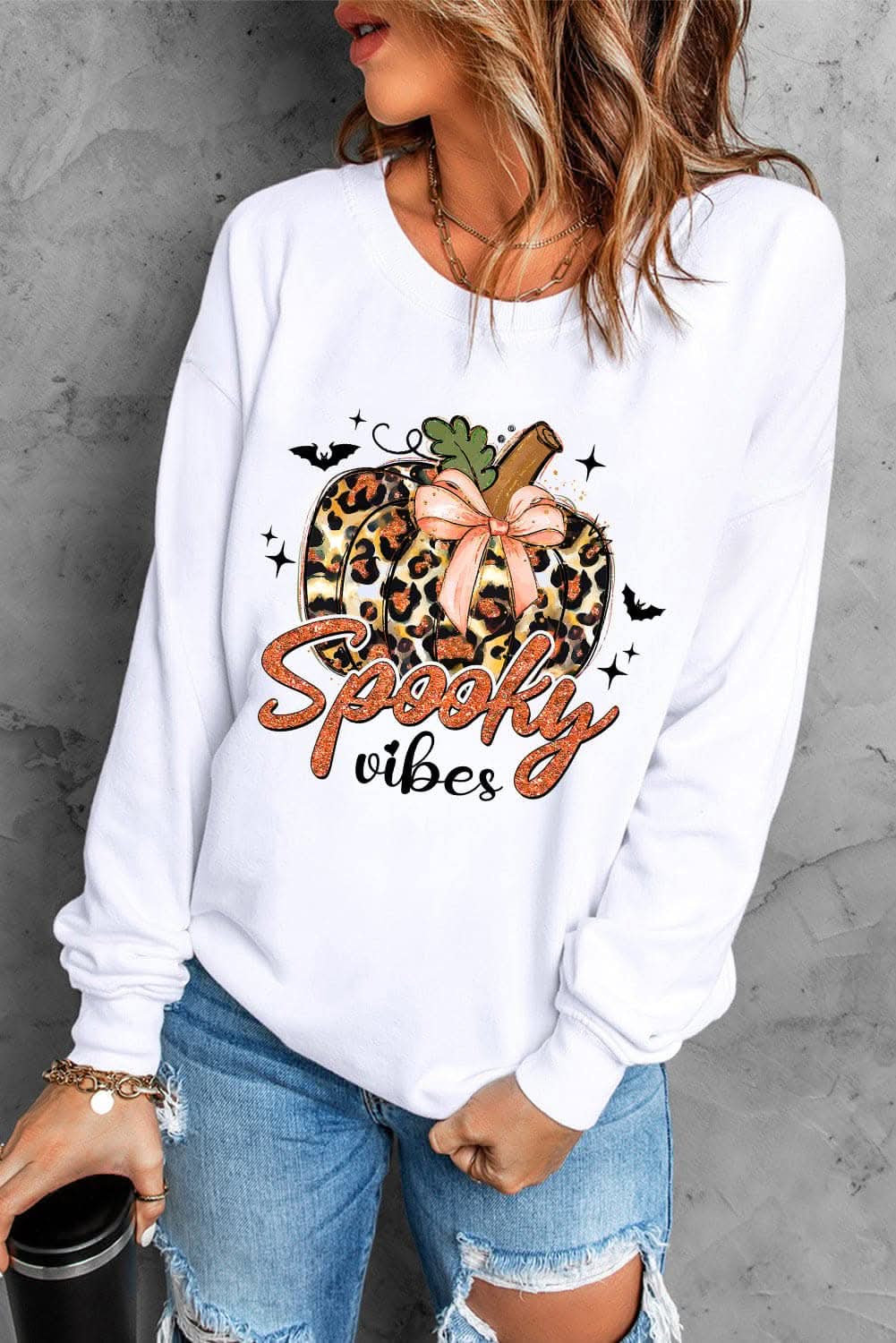 Chic long sleeve graphic sweatshirt - Love Salve