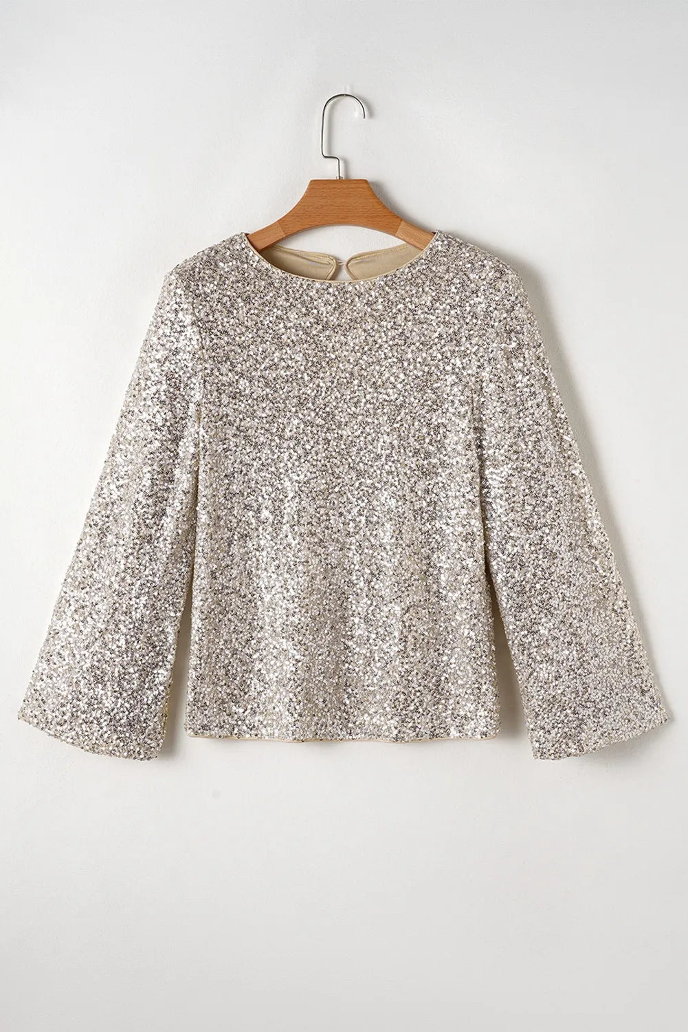 Ivory Sequin Glow Cutout Blouse