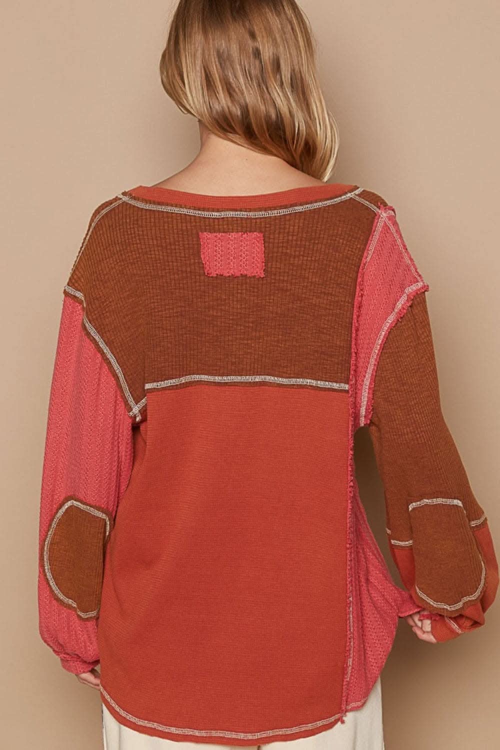 Pol v-neck exposed seam top - Love Salve