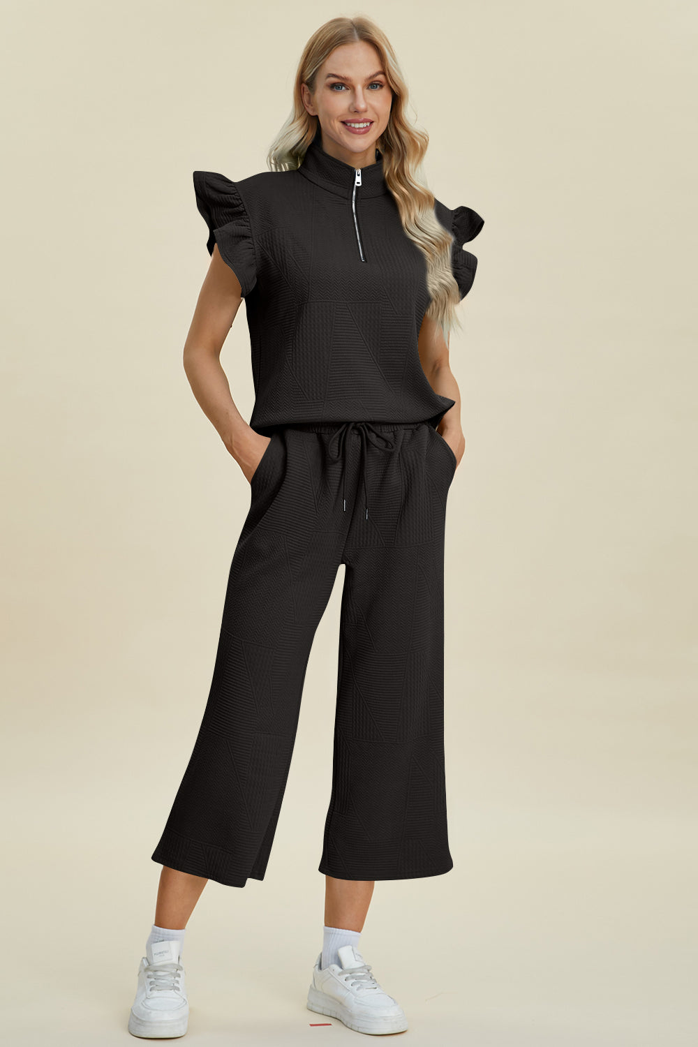 Double Take: Ruffle Top & Wide Leg Pants Set