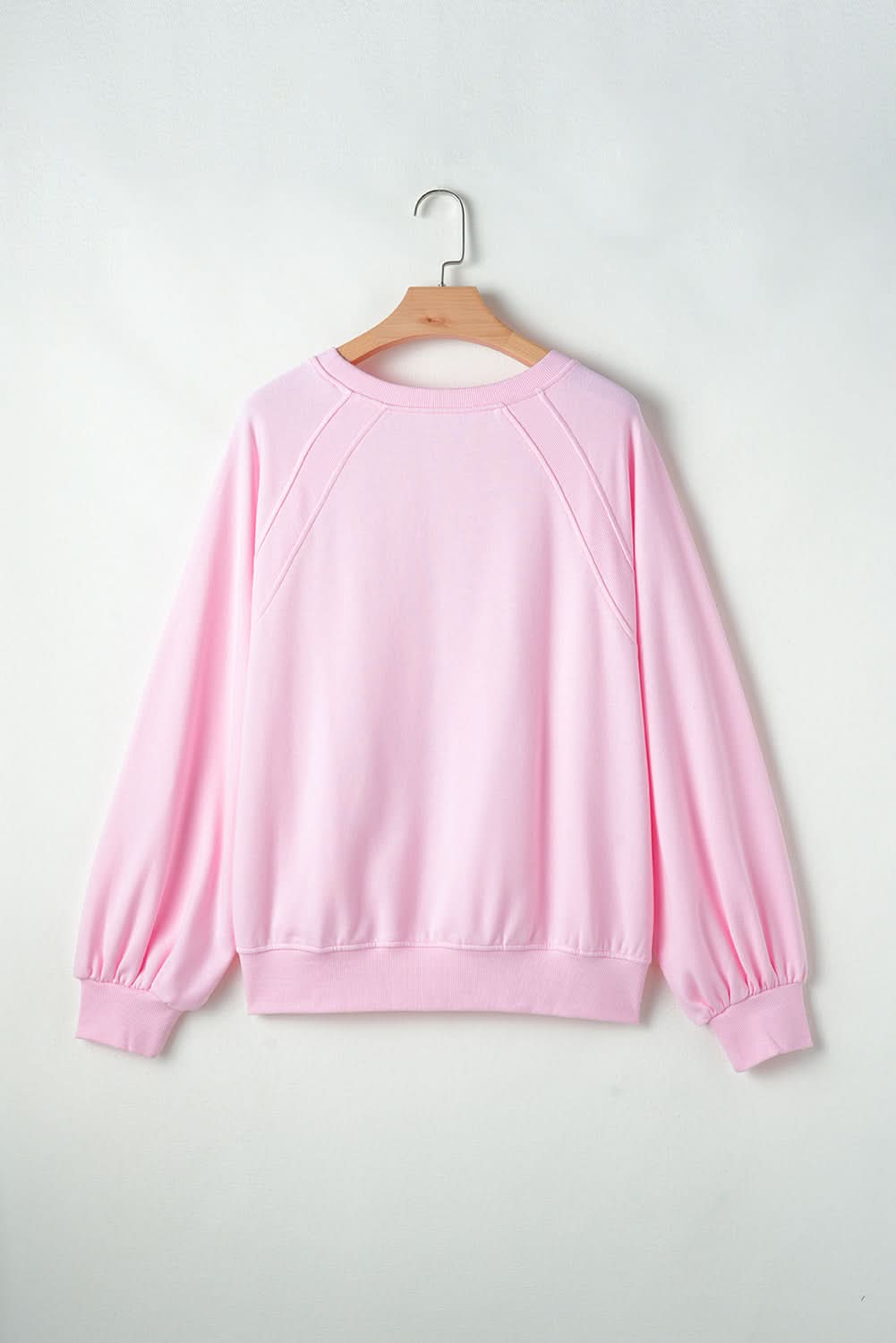 Pink Hugs and Kisses Pop Up Embroidered Raglan Sleeve Sweatshirt - Love Salve