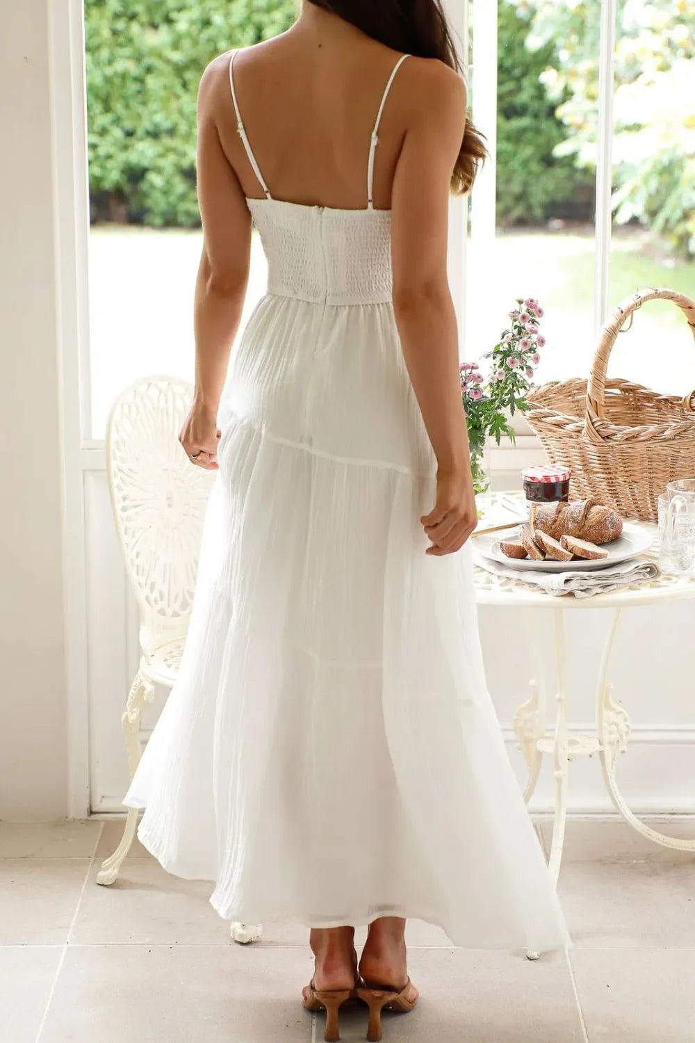 Whimsical Breeze Smocked Cami Maxi Dress