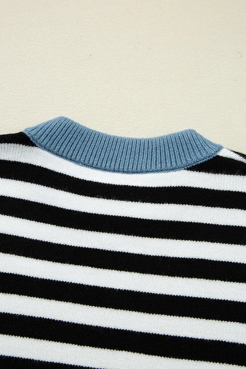 Black Striped Panel Colorblock Sleeve Chic Cozy Sweater Dear-Lover Dropshipping