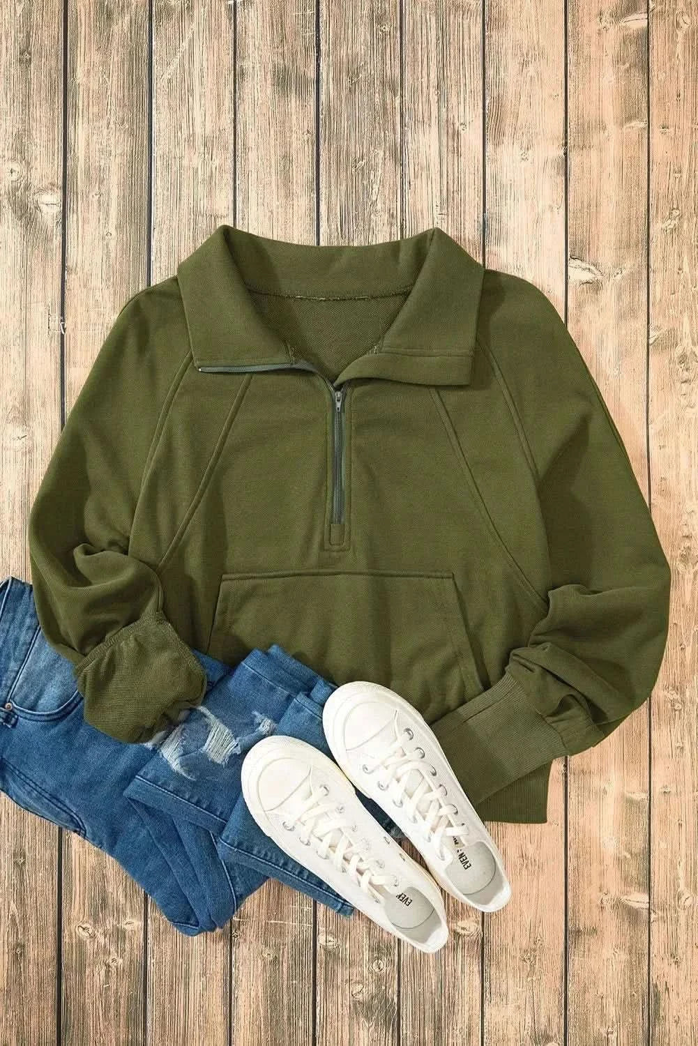 Half Zip Long Sleeve Sweatshirt - Love Salve