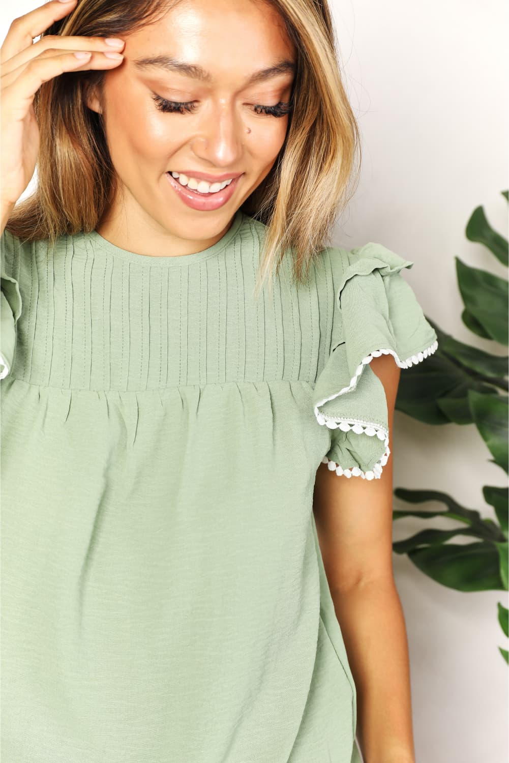 Double Take: Flutter Sleeve Blouse