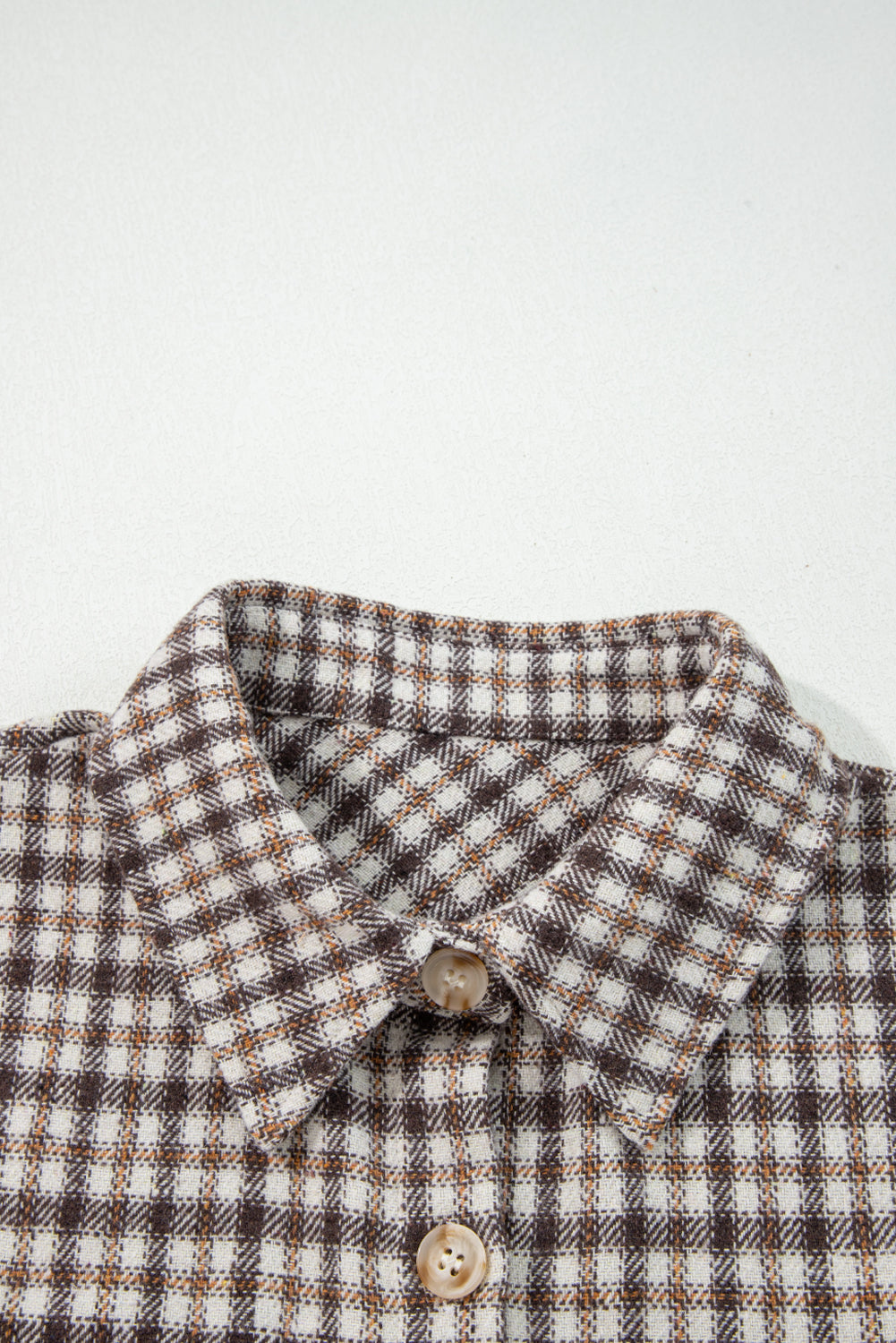 Casual Corduroy Shacket Patchwork Plaid With Flap Pockets