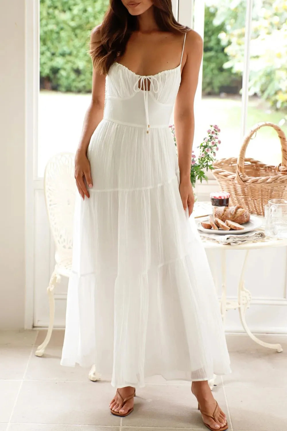 Whimsical Breeze Smocked Cami Maxi Dress