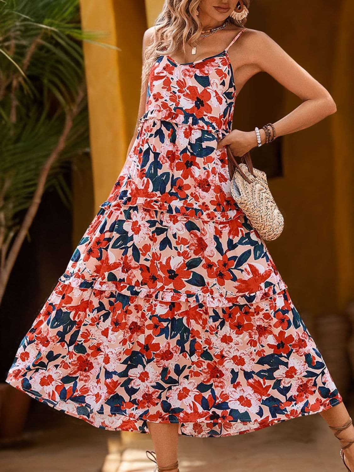 Backless frill midi dress - 100% viscose - Love Salve