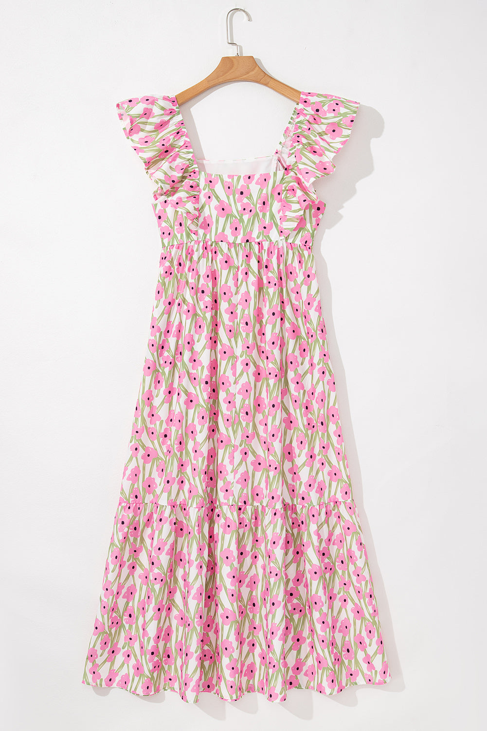 Angelica Floral Ruffled Strap Maxi Dress - Love Salve