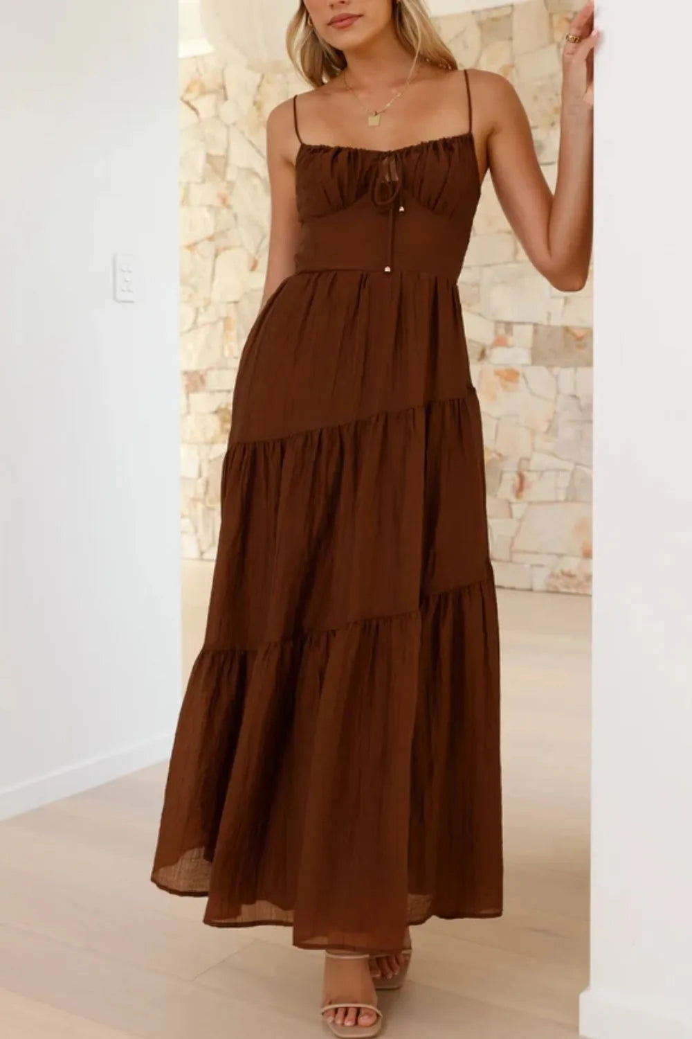 Whimsical Breeze Smocked Cami Maxi Dress