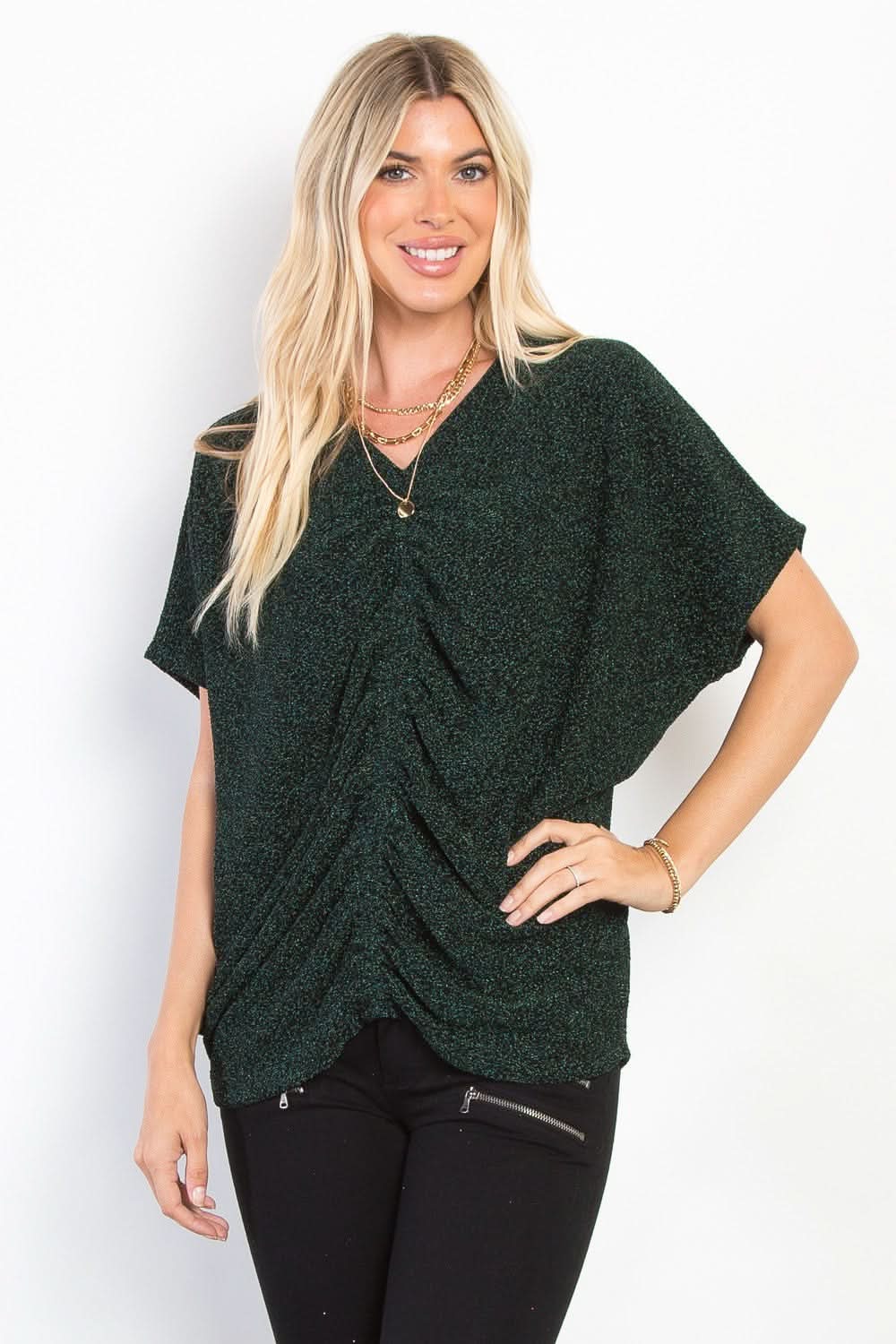 Be Stage Lurex Cinched Top - Love Salve