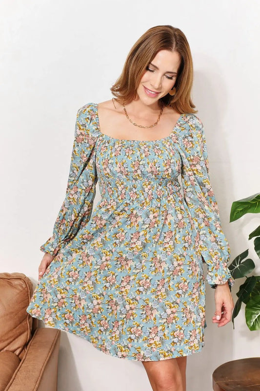 Double Take: Smocked Dress, Flounce Sleeves - Love Salve