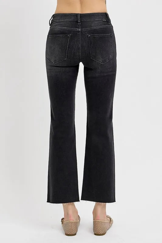 Risen Tummy Control Mid Rise Crop Straight Jeans - Love Salve