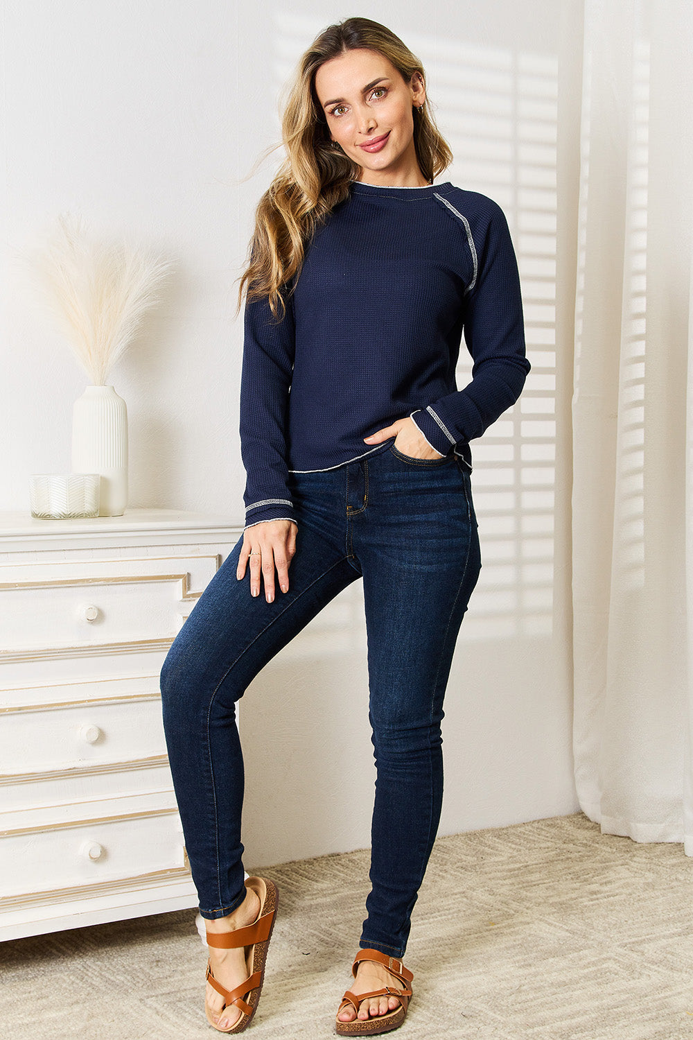 ShopBasicbae: Long Sleeve Round Neck Top
