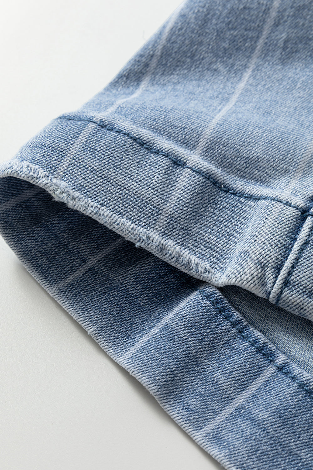 Beau Blue Multi Buttons Pinstripe Wide Leg Jeans for Women