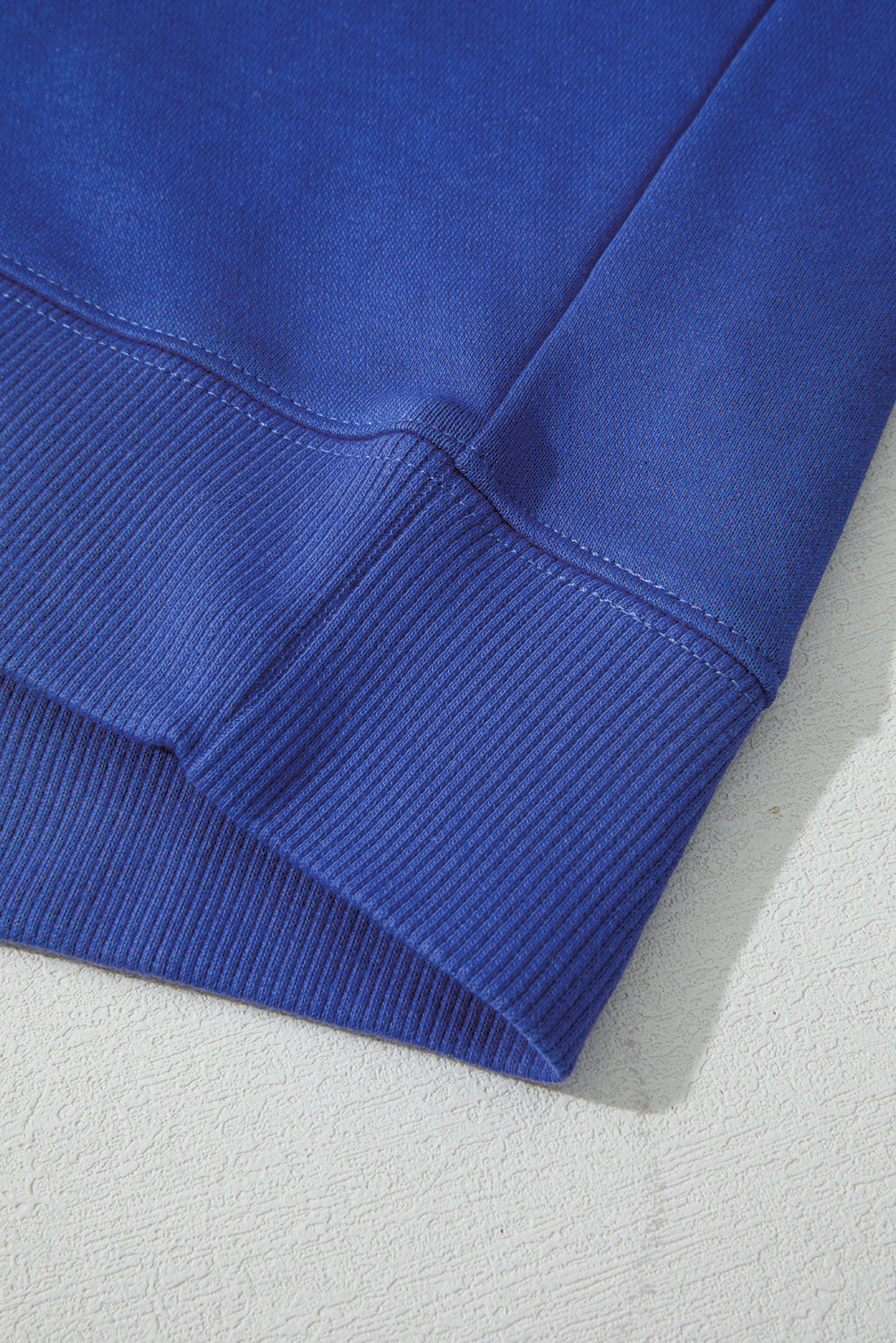 Premium Sky Blue Varsity Striped Drop Shoulder Oversized Sweatshirt