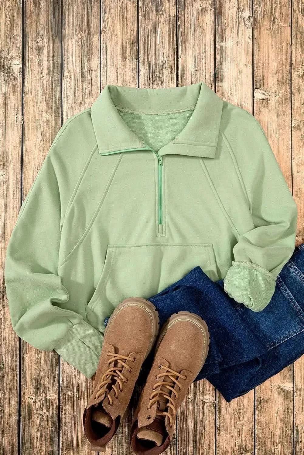 Half Zip Long Sleeve Sweatshirt - Love Salve