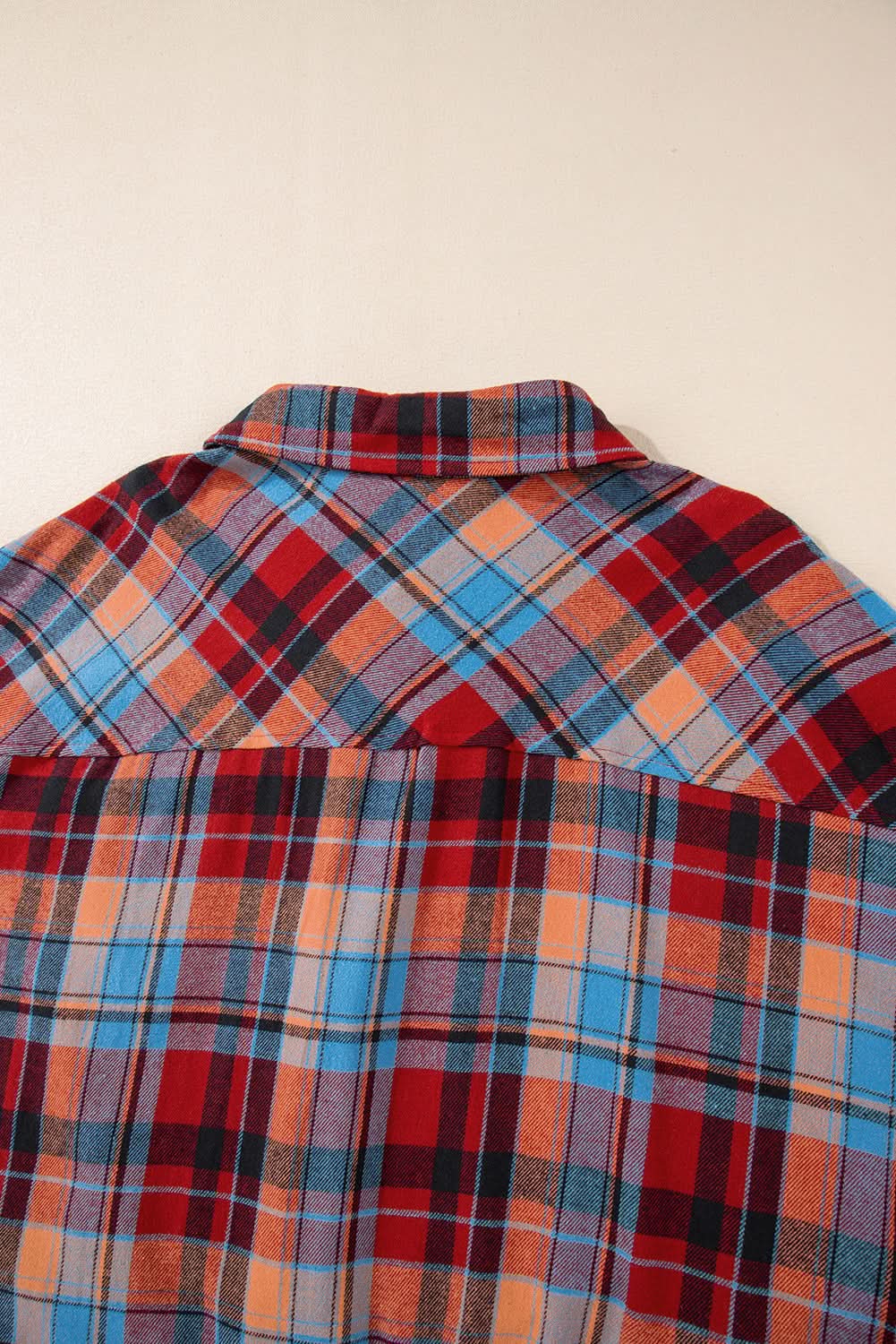Red plaid plus size button-up shirt - Love Salve