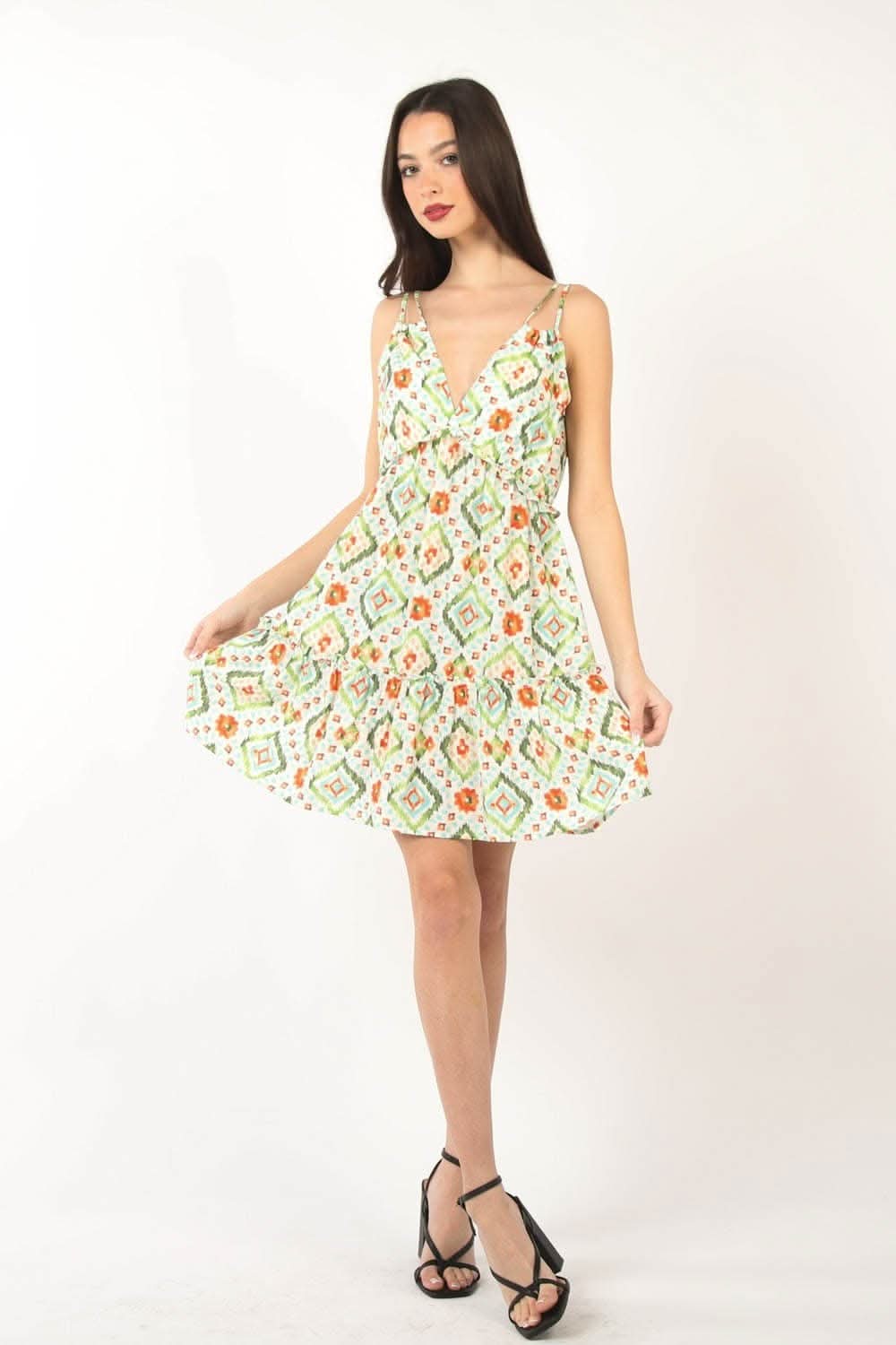 Very J Floral Back Smocked Ruffled Mini Dress Delight - Love Salve