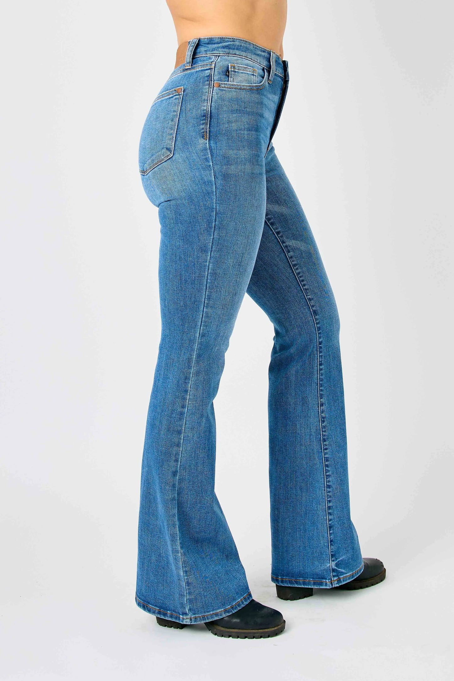Judy Blue Plus Size High Waisted Classic Flare Jeans - Love Salve