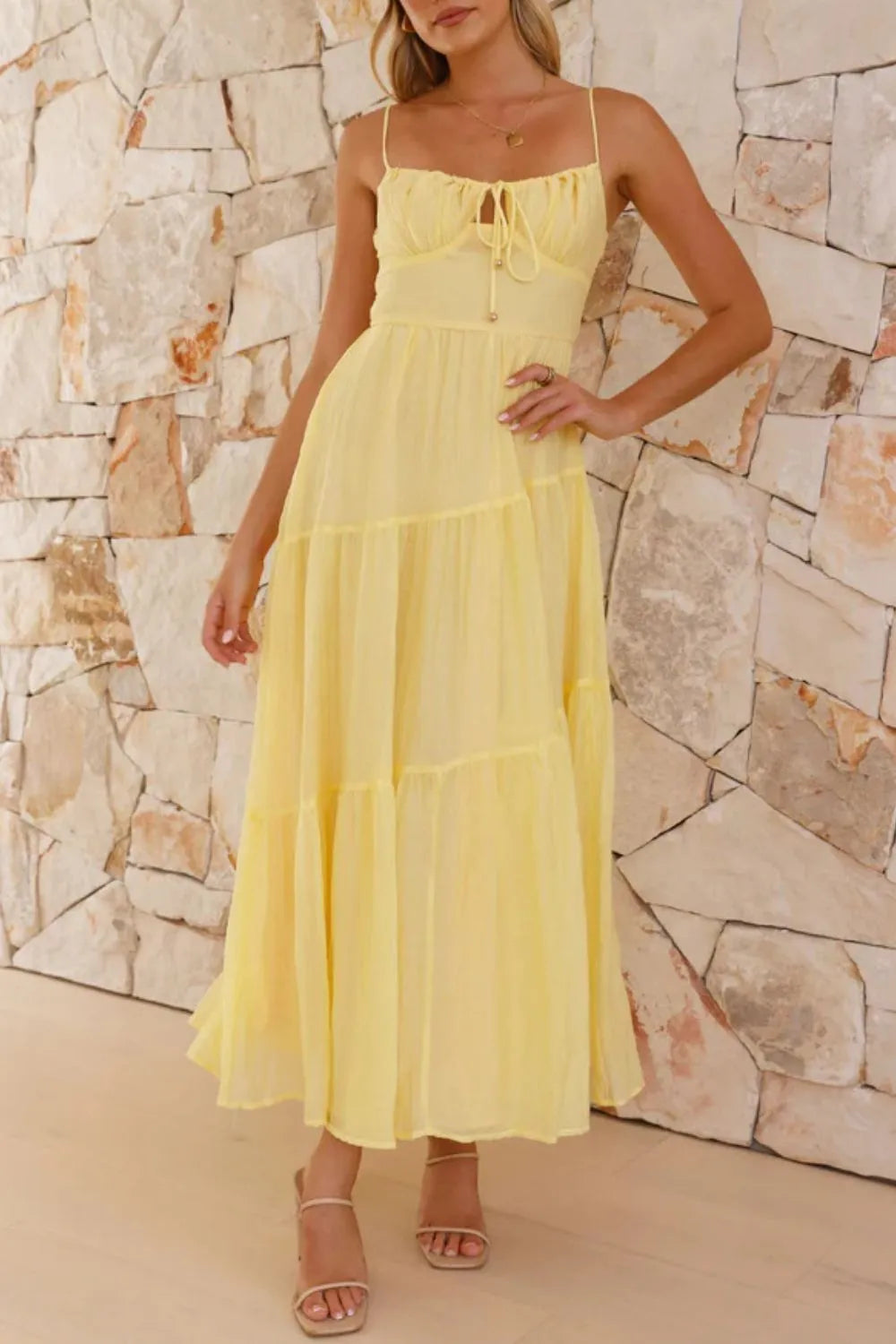 Whimsical Breeze Smocked Cami Maxi Dress