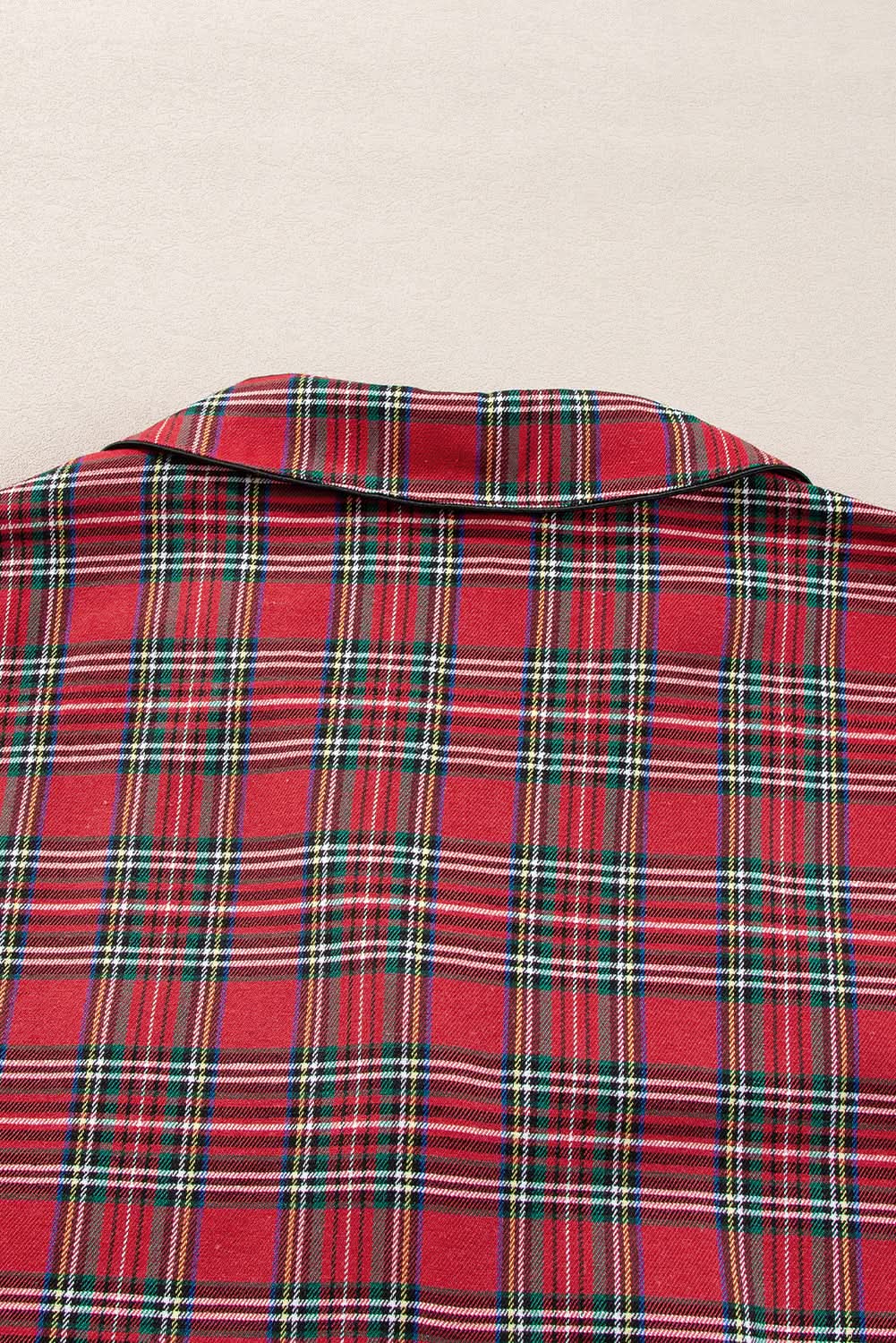Cozy plus size red plaid lounge set - Love Salve