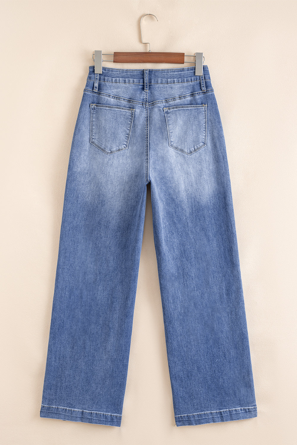 Beau Blue Tailored Center Seam Straight Loose Highrise Jeans