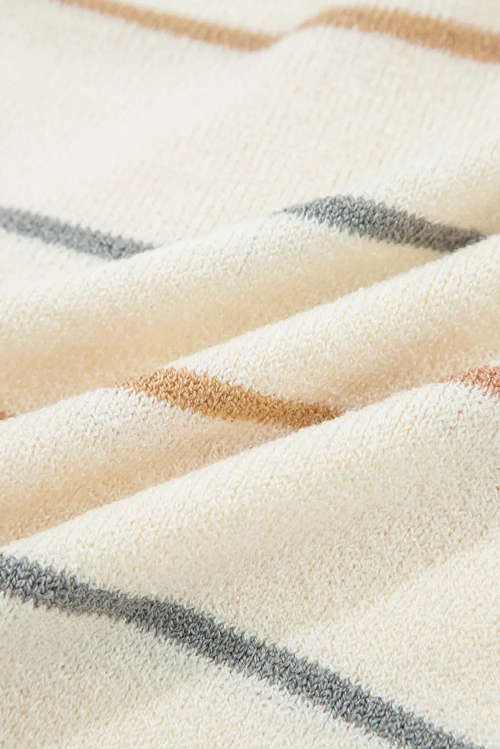 Multicolour Striped Buttoned V Neck Drop Shoulder Cardigan Dear-Lover Dropshipping