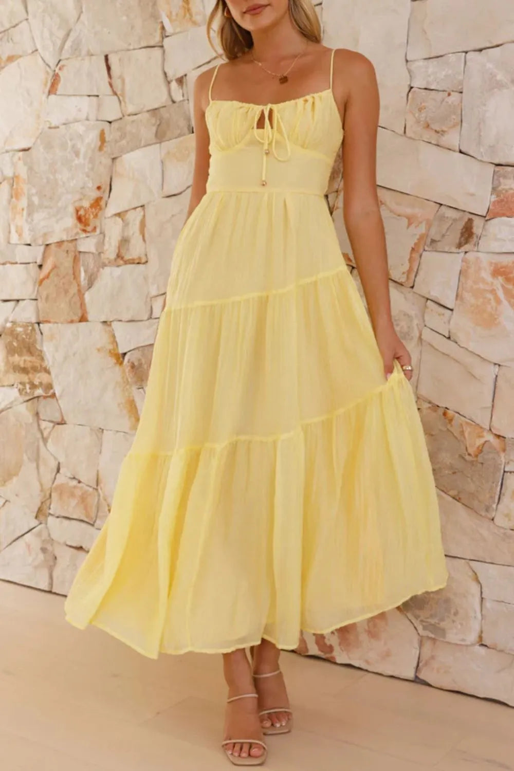 Whimsical Breeze Smocked Cami Maxi Dress