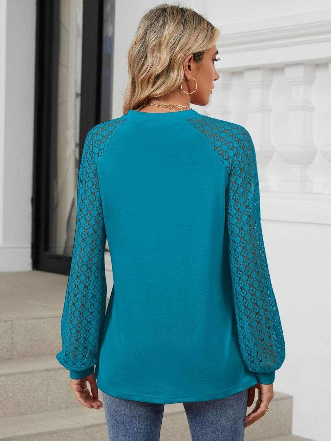 Lace long sleeve top in black - Love Salve