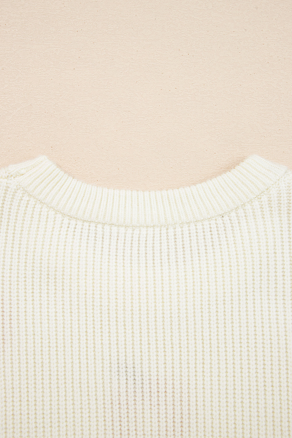 Beige Pumpkin Embroidered Ribbed Thanksgiving Sweater Dear-Lover Dropshipping