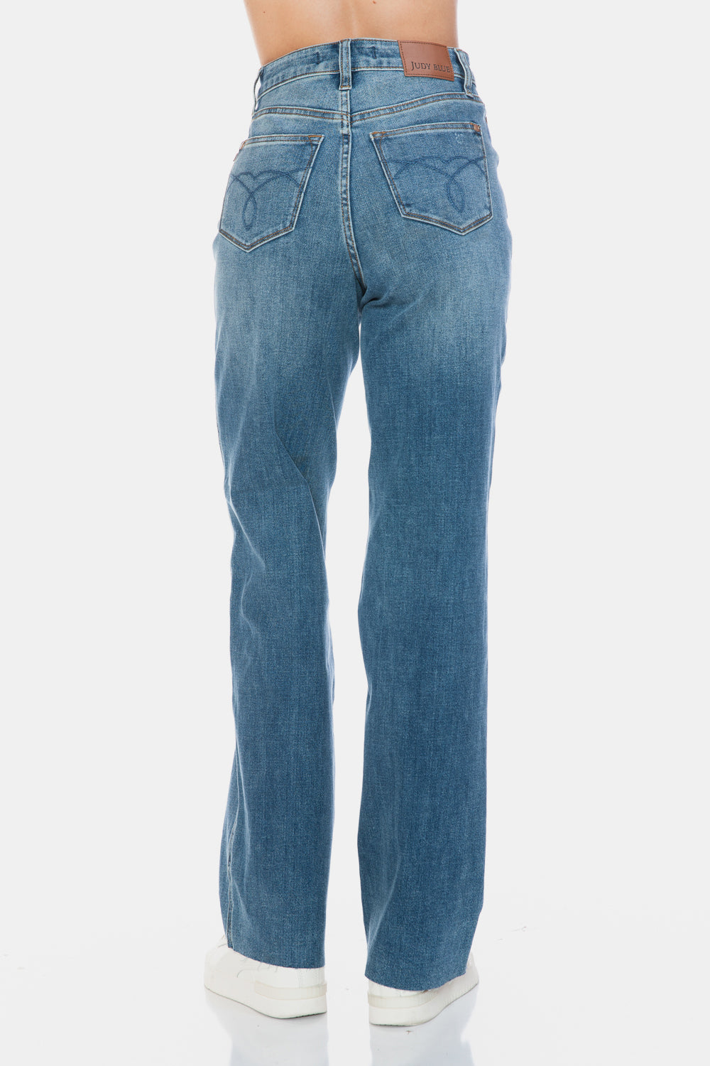 Judy Blue Full Size Tummy Control Cut Raw Hem Straight Jeans Coco’s Tee Boutique