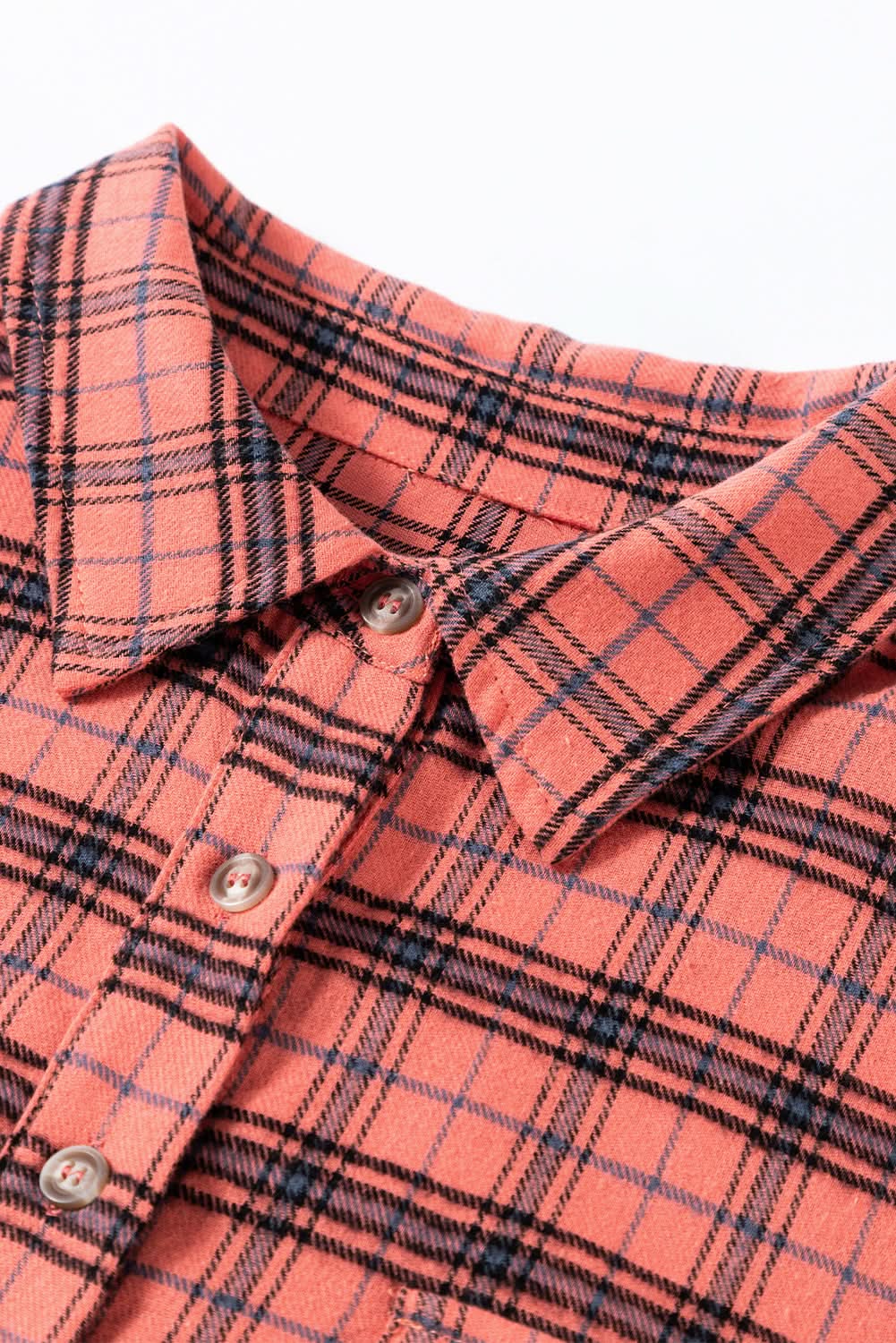 Plaid Llewys Hir Coch Ochr Crys Hem Trallodus