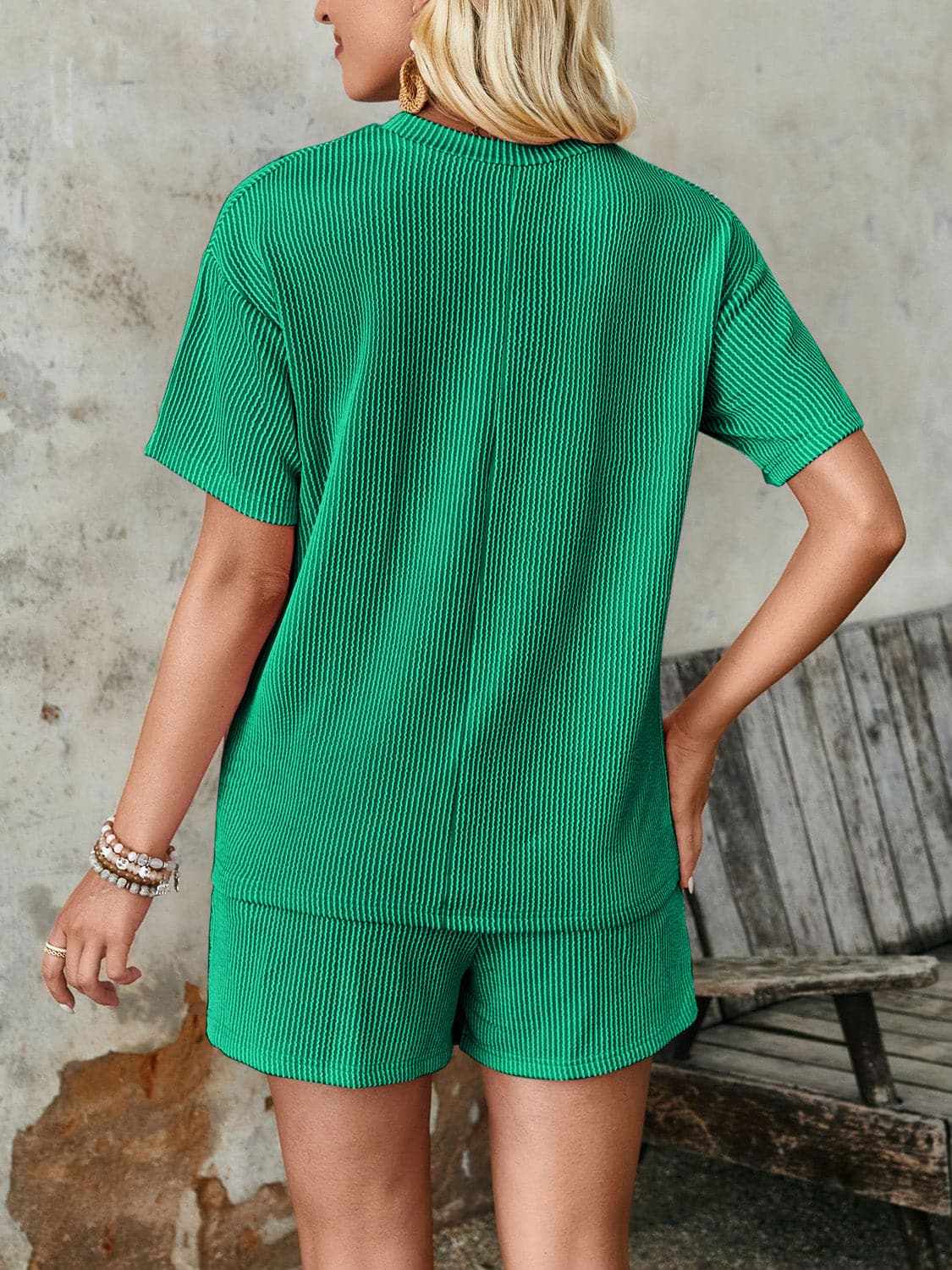 Textured loungewear set - shorts & top - Love Salve