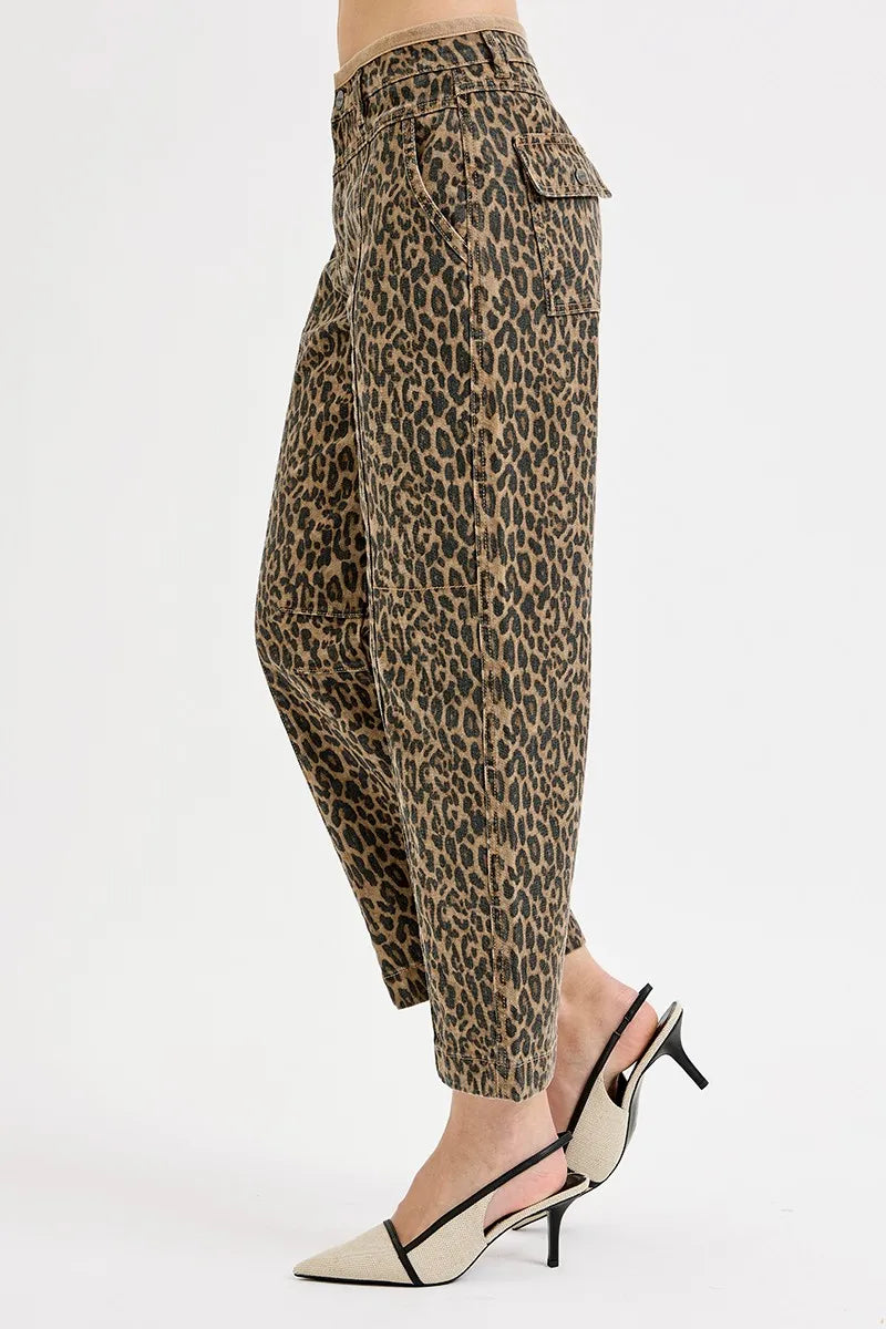 Risen Full Size Mid Rise Crop Relaxed Jeans Plus Size Leopard Print - Love Salve